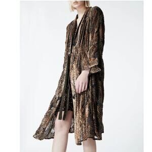 The Kooples | Women's Burnout Snakeskin Print Kimono Jacket Viscose One Size